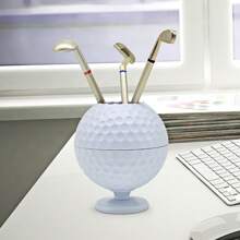 wosofe 1入組高爾夫球模型筆筒,3入組高爾夫球形筆,高爾夫球桌面禮品小高爾夫球筆筒,紀念品,送給高爾夫球愛好者的禮物 - 白色 - 查看 1