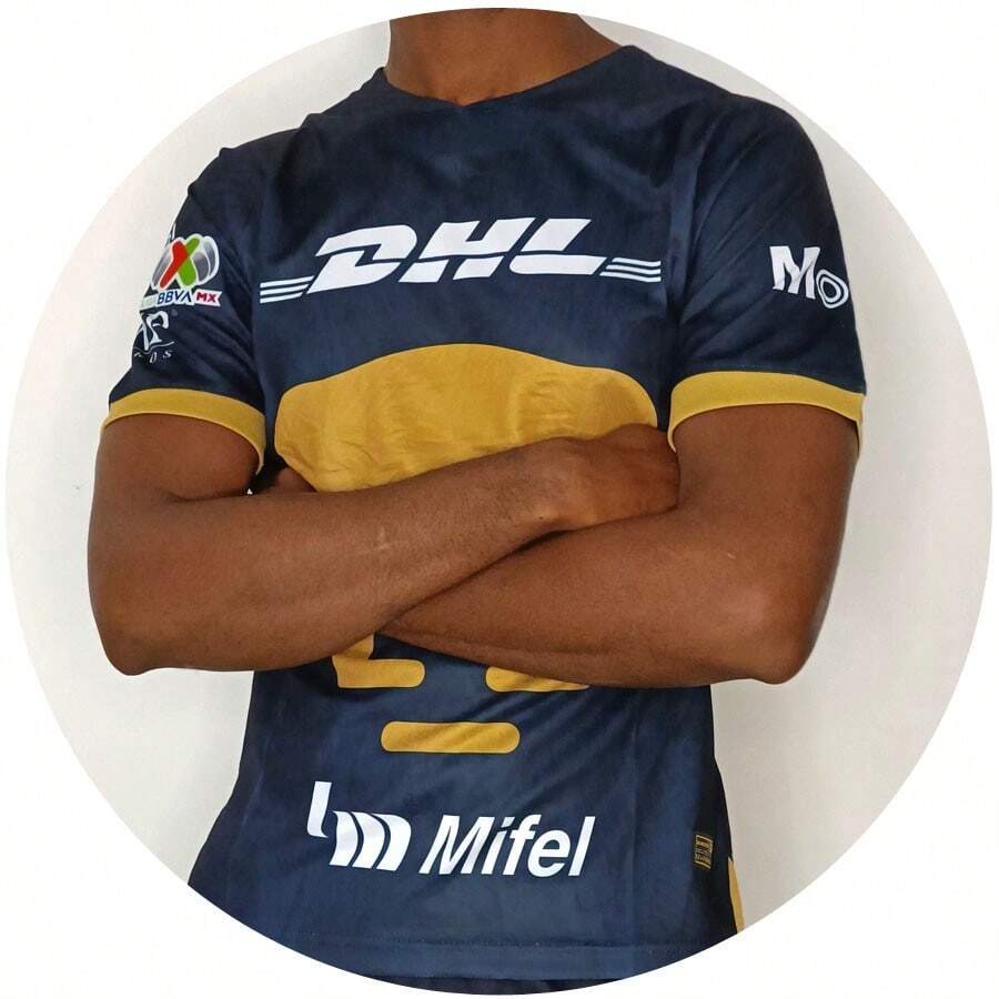 Pumas Black With Gold Jersey T-Shirt + Adult Soccer Shorts Set - 藏蓝色 - 查看 1