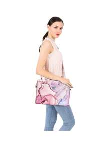 MOSISO Laptop Shoulder Bag Compatible With MacBook Air 13 15 Inch 17 17.3 Inch Dell HP Acer Samsung Chromebook Computer Polyester Briefcase Sleeve With Belt Marble - 13inch - View 5