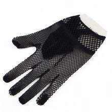 1pair Ladies' Lace & Fishnet Stretchy Gloves, Sex And Elegant Style Thin Gloves For Wedding Dress - Black - View 7