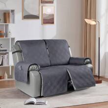 1/2/3 Seat Waterproof Recliner Sofa Cover, Non Slip Recliner Chair Covers, Washable Reclining Outdoor Couch Cover Covers Furniture Protector With Elastic Straps Pocket For Pets, Cats, Dogs - Màu xám đen - Xem 3