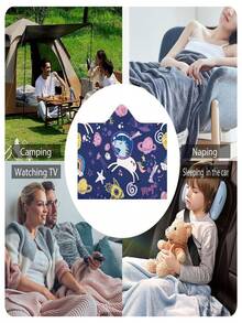 Creative Chăn trùm đầu Hoạt hình Sự phối hợp In Hoodie Chăn Cape Chăn mặc được Dành Cho Nam Và Nữ , Flannel Lông cừu Nhà  Sofa Giường Chăn , Nhung dê con Chăn lông cừu , Giáng sinh/sinh nhật Qủa tặng Đối với Trẻ em - Nhiều màu - Xem 5