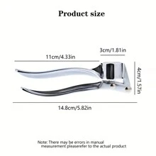 1入組多功能大蒜壓蒜器,創意手動廚房工具,用於製作大蒜泥、大蒜切碎,使用和清潔方便 - 銀色 - 查看 3