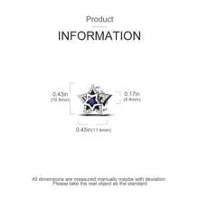 Silver Plated Charm Five Pointed Diamond Blue Beads Charm Pendant Ball Suitable For Bracelets DIY Women's Jewelry - Silver - View 3