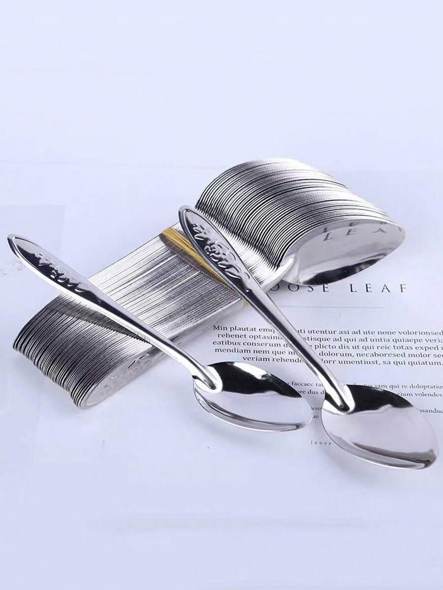 5pcs Stainless Steel Miniature Rose Flower Dessert Spoons, Watermelon & Fruit Scoop, Takeaway Gift, Household & Outdoor Use