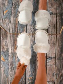 KooGiiHee Của phụ nữ Mùa Đông Thời trang Nhà  Ấm áp Dép đi trong nhà , Trong nhà Dép đi trong nhà - trắng - Xem 7