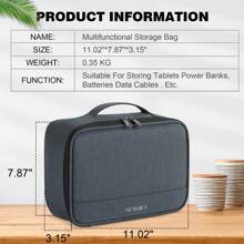 Cable Organizer Bag Multifunctional Waterproof Gadget Double Layer Electronic Accessories Travel Storage Bag For Cables USB Drive Charger Power Bank IPad - 灰色 - 查看 2
