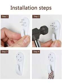 20入組不留痕跡的掛鉤,適用於掛畫框、牆藝品等 - 白色 - 查看 7