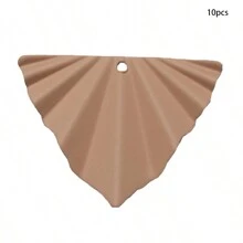 10pcs/Pack Brass Folded Single Hole Asymmetrical Triangle Jewelry Set Including Earrings And Pendant, With Multiple Colors Available - 22*29mm - View 5