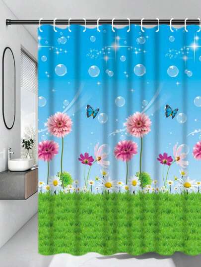 1 tấm rèm tắm in hoa trang trí mùa thu chống thấm nước, có thiết kế làm mát hình cá heo, chất liệu PEVA, bao gồm 12 móc rèm tắm, thích hợp cho bồn tắm, phòng tắm, khu vực tắm vòi sen, trang trí phòng tắm tại nhà, phụ kiện phòng tắm trở lại trường