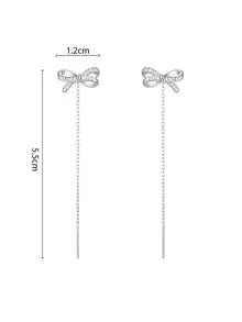 1對銀蝶形耳環,鑲有閃亮的寶石,非常適合女士日常佩戴,作為女友,紀念日,節日,情人節或任何特殊場合的禮物