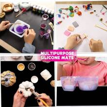 1 Pieza 40*30cm Gran Tapete De Silicona Para Hacer Moldes De Joyería Y Artesanía, Tapete De Manualidades Antiadherente Adecuado Para Resina Epoxi, Pintura, Arcilla, Etc. - Negro - Ver 3