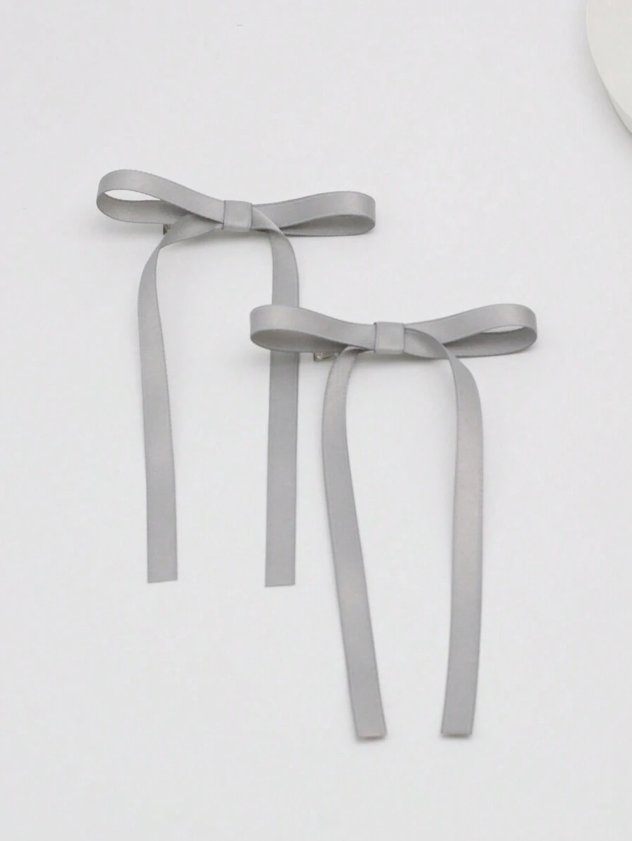 2 szt. Balet Styl Długie Wstążki i Kokardka Spinki Do Włosów Dla Kobiet, Modne i Urocze Akcesoria Do Włosów Na Każdą Okazję Walentynki Walentynki Spinki Do Włosów Spinki Do Włosów