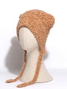 米色女款熊耳帽 - 米色 - 查看 4