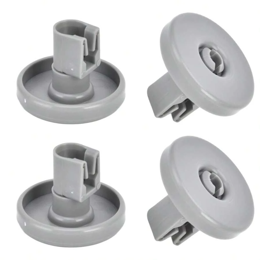 4 Stücke Geschirrspülerräder mit 40 mm Durchmesser, passend für Ersatzteile für den oberen/unteren Korb von AEG Favorit, Privileg, Zanussi, Maße: 40x29mm / 1.57x1.14in - Grau - Übersicht 1