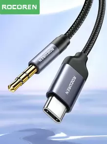 Rocoren 1pc Rocoren USB C To 3.5mm Audio Adapter Hi-Fi Stereo Type C To Aux Headphone Male Cord Car Auxiliary Cable Compatible With IPhone 15 Pro Max/15 Pro/15 Plus, For Samsunh Galaxy S23 Ultra IPad Pro Air Pixel 7