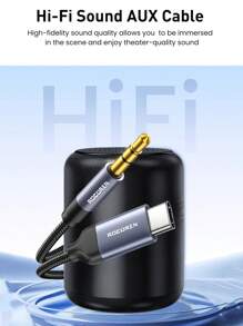 Rocoren 1pc Rocoren USB C To 3.5mm Audio Adapter Hi-Fi Stereo Type C To Aux Headphone Male Cord Car Auxiliary Cable Compatible With IPhone 15 Pro Max/15 Pro/15 Plus, For Samsunh Galaxy S23 Ultra IPad Pro Air Pixel 7