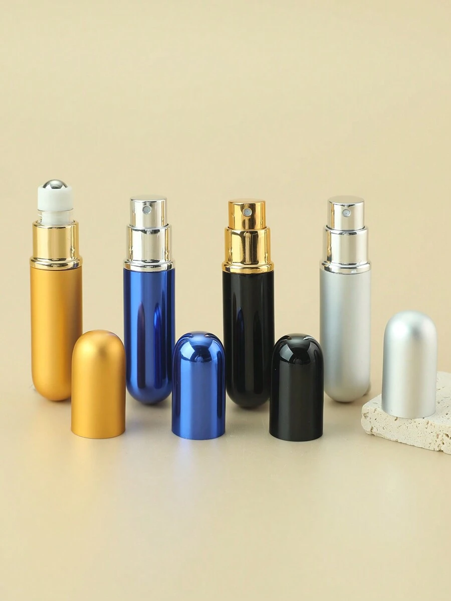 3種類噴霧瓶+ 1個滾珠瓶,香水補充瓶,精油滾珠瓶,小型可重複使用的空噴霧瓶,6ml噴霧瓶,男女兼用,旅行必備 - 彩色 - 查看 1