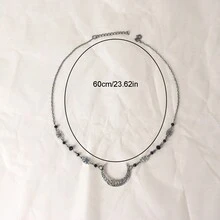 1入銀色金屬月亮裝飾波西米亞風格頭帶/頭鏈,適合所有季節,街頭服裝、休閒外出