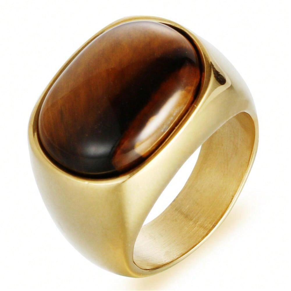 1Pcs Simple Personality Vintage Tiger Eye Men's Fashion Ring Finger
