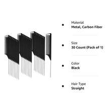 20 Lược Đối với Bím tóc Tóc Lược đuôi chuột Thép Kim băng Đuôi chuột Sợi carbon Chống nóng Teasing Lược Với Thép không gỉ Pintail ( Đen ) - màu đen - Xem 9