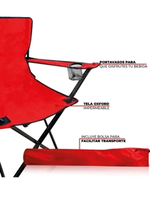 Sillas Plegables Para Camping - Rojo - Ver 2