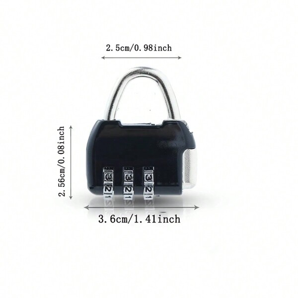 1pc, 3 Digit Combinations Padlock Safe Lock Mini Combination Lod Resettable Number Lock Small