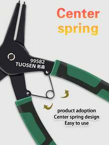 1pc Shaft/hole Retaining Ring Plier, 2-in-1 Inner/outer Ring Removal Tool For Mechanic, Automotive Repair, Spring Disassembly, Compatible With Multiple Retaining Ring Types, Also Known As Hole Block Ring Pliers, Internal And External Ring Pliers, Spring Removal Pliers - Green - View 8