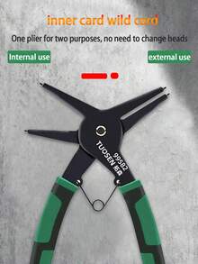 1pc Shaft/hole Retaining Ring Plier, 2-in-1 Inner/outer Ring Removal Tool For Mechanic, Automotive Repair, Spring Disassembly, Compatible With Multiple Retaining Ring Types, Also Known As Hole Block Ring Pliers, Internal And External Ring Pliers, Spring Removal Pliers - Green - View 11