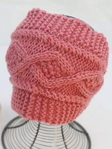 1 件女式鉤針休閒頭帶,波西米亞風格,保暖透氣,適合冬季旅行和度假 - 粉色 - 查看 5