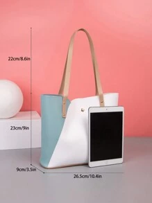New Summer Fashion Color-Block Handbag Shoulder Bag Multicolor Tote Bag Ladies Shopping Bag For Women - Multicolor - View 3
