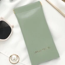 LEHUO Travel 1個眼鏡和太陽鏡收納袋,配有清潔布化妝包,化妝品收納組織袋pu皮革材質 - 綠色 - 查看 5