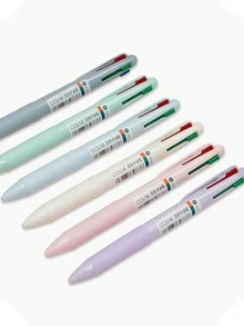 3入組隨機顏色圓珠筆,四色圓珠筆,按壓式多色筆,適用於學生、白領、辦公室使用 - 彩色 - 查看 5