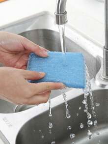 4pcs Stainless Steel Wire Sponge Cleansing Scrubber, Kitchen Cleaning Cloth For Dish, Pot And Bowl - Random - View 7