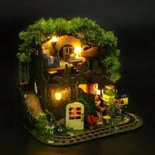 3d拼圖模型建築套件,diy手工制作的有家具的玩具屋,木工藝品家居裝飾,適用於客廳、臥室,具創意的感恩節和聖誕禮物 - 彩色 - 查看 5