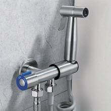 1入組黑色不銹鋼馬桶清洗噴頭套裝,增加加壓沖洗,女性衛生清潔,不需要鑽孔安裝 - 黑色 - 查看 5