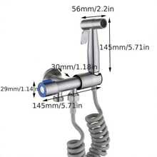 1入組黑色不銹鋼馬桶清洗噴頭套裝,增加加壓沖洗,女性衛生清潔,不需要鑽孔安裝 - 黑色 - 查看 7