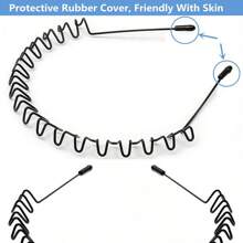 1pc/2pcs/3pcs Metal Hair Band For Men Headband Bands Unisex Black Wavy Spring Outdoor Sports Headbands Men's Hoop Clips Accessories Simple Elastic Non Slip Head Headwear Gym, Men Accessories, Accessories For Man, Guys Gifts