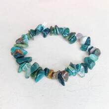 Natural Stone Bracelet Crystal Healing Chip Chain Bracelets ,Gemstone Polished Asymmetrical Crystals Stone - Multicolor - View 34
