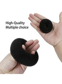 Donut Hair Bun Maker 7 Pieces, Ring Style Bun Maker Set With (1 Extra-Large, 2 Large, 2 Medium And 2 Small), 5 Pieces Hair Elastic Bands, 20 Pieces Hair Pins(Black) Casual Hair Ties Ponytail Holders Hair Elastics Hair Rubber Bands Scrunchies Hair Rope Elastic Hair Tie, Hair Bobbles