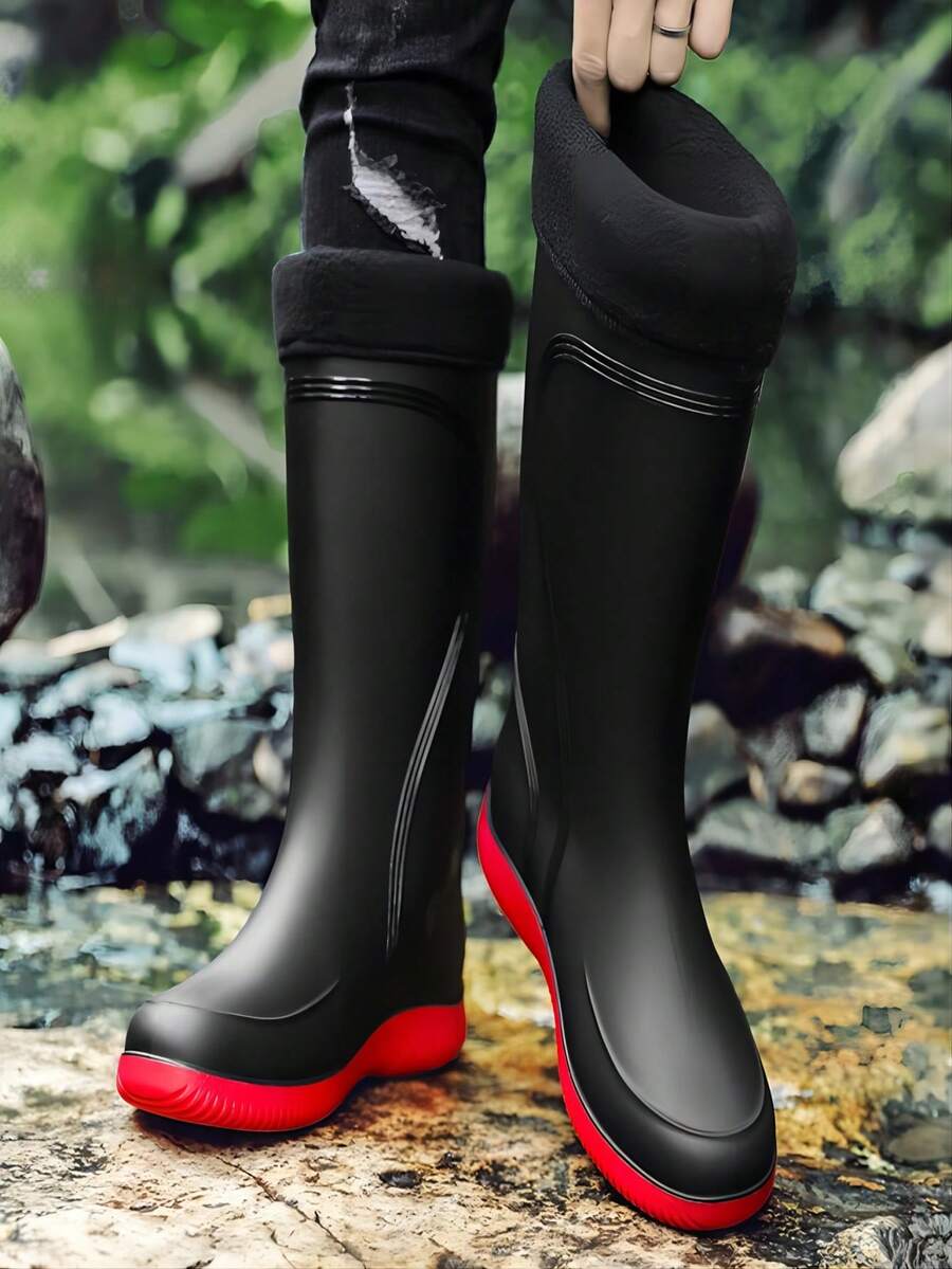 男士高筒防滑防水絕緣雨靴 - 紅色 - 查看 1
