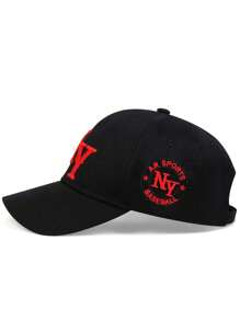 AR 1pc Men's Letter Embroidered Baseball Cap New York, Fashionable Adjustable Sunscreen Casual Hat For Spring And Autumn Travel, Beach, Party Street