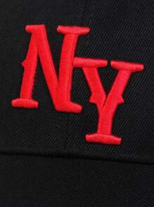 AR 1pc Men's Letter Embroidered Baseball Cap New York, Fashionable Adjustable Sunscreen Casual Hat For Spring And Autumn Travel, Beach, Party Street