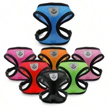 寵物胸部和背部背帶安全帶,帶有網狀皮帶,適用於狗和貓,防脫落和行走, - 綠色 - 查看 8