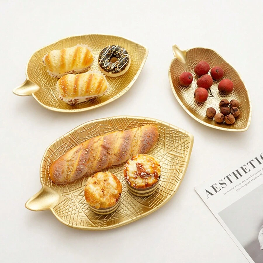 1 buc. Tavă nordică pentru gustări și bomboane în stil Ins, cu culoare aurie, tavă decorativă creativă pentru depozitare în sufragerie și masă
