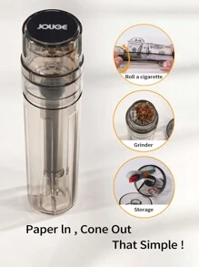 1個黑色多功能研磨機及填充和卷製工具,方便省時,吸煙配件 - 黑色 - 查看 2