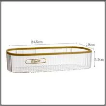 1pc Punch-free Rectangle Shaped Wall Mounted Bathroom Storage Rack, For Placing Toiletries In Luxury And Hygienic Way - White - View 7