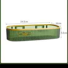 1pc Punch-free Rectangle Shaped Wall Mounted Bathroom Storage Rack, For Placing Toiletries In Luxury And Hygienic Way - White - View 6