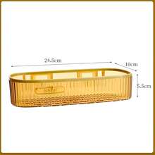 1pc Punch-free Rectangle Shaped Wall Mounted Bathroom Storage Rack, For Placing Toiletries In Luxury And Hygienic Way - White - View 8