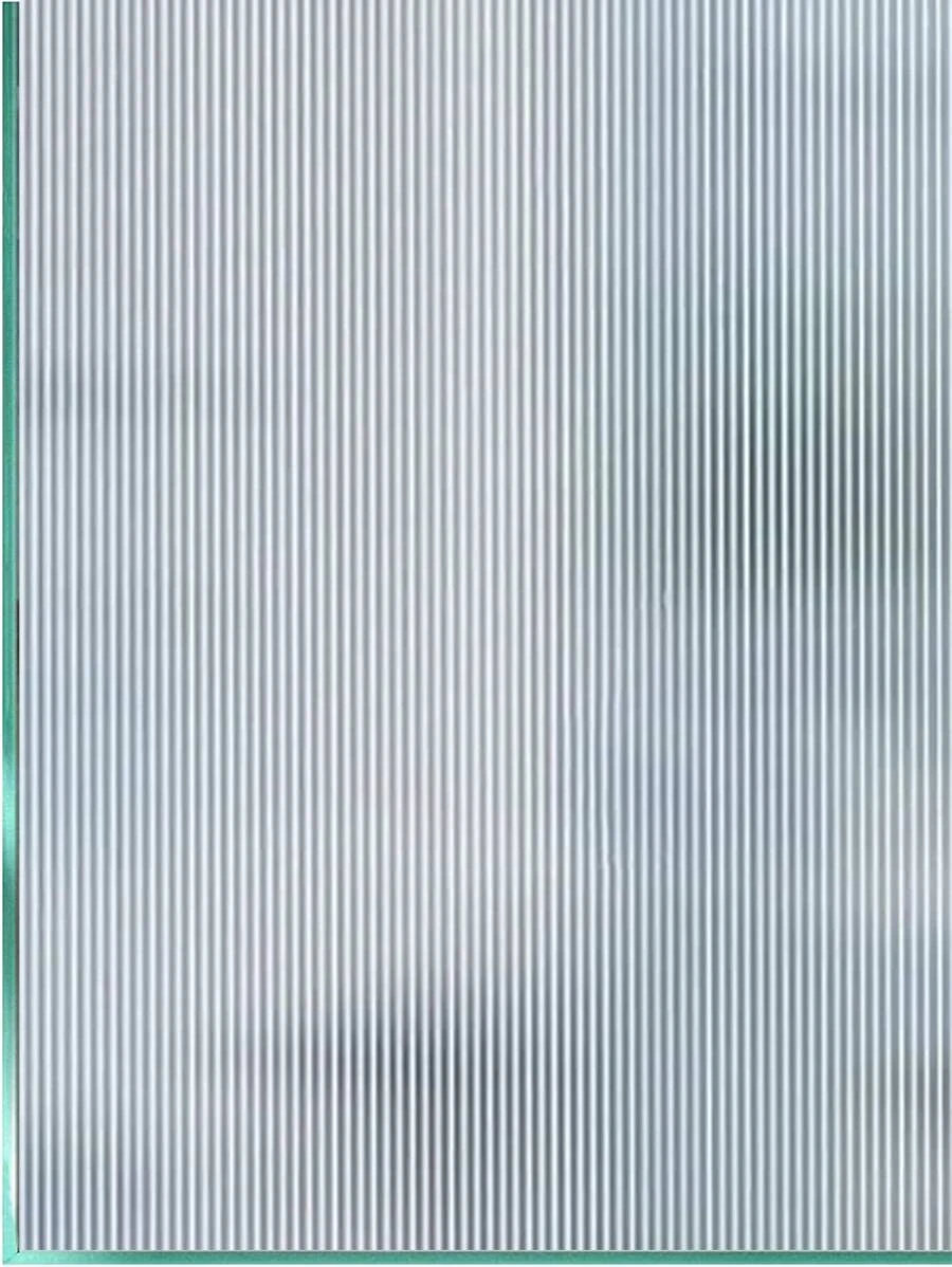 1 Roll Reeded Glass Window Film, Window Privacy Film, Frosted Window Vinyl, 3D Decorative Window Decals Non Adhesive For Bathroom Living Room